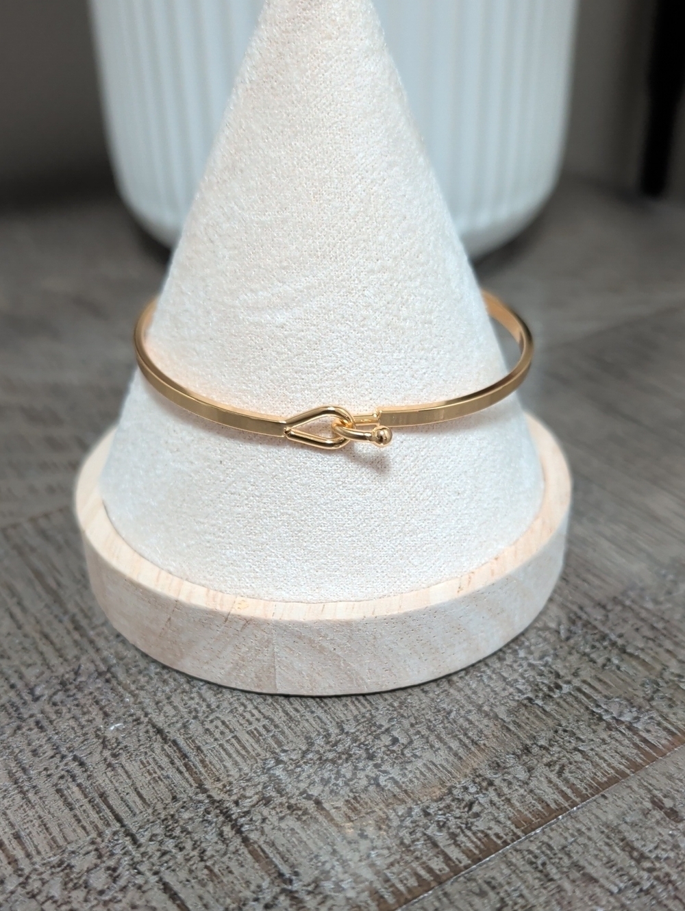 Gold Hook Detail Women's Bangle Bracelet
